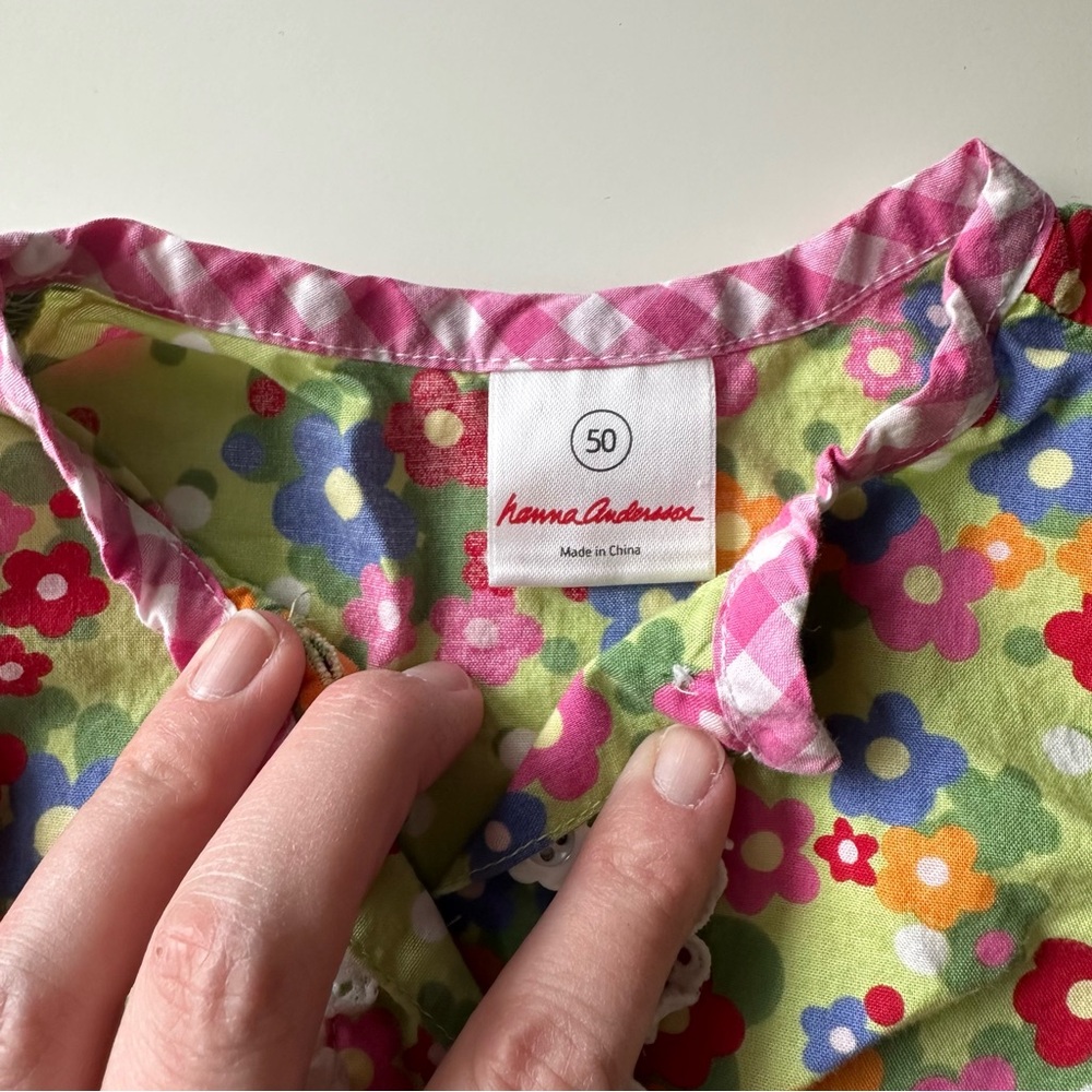 Hanna Andersson Floral Jumpsuit - Green, Pink, Red, Blue - Picture 2 of 6